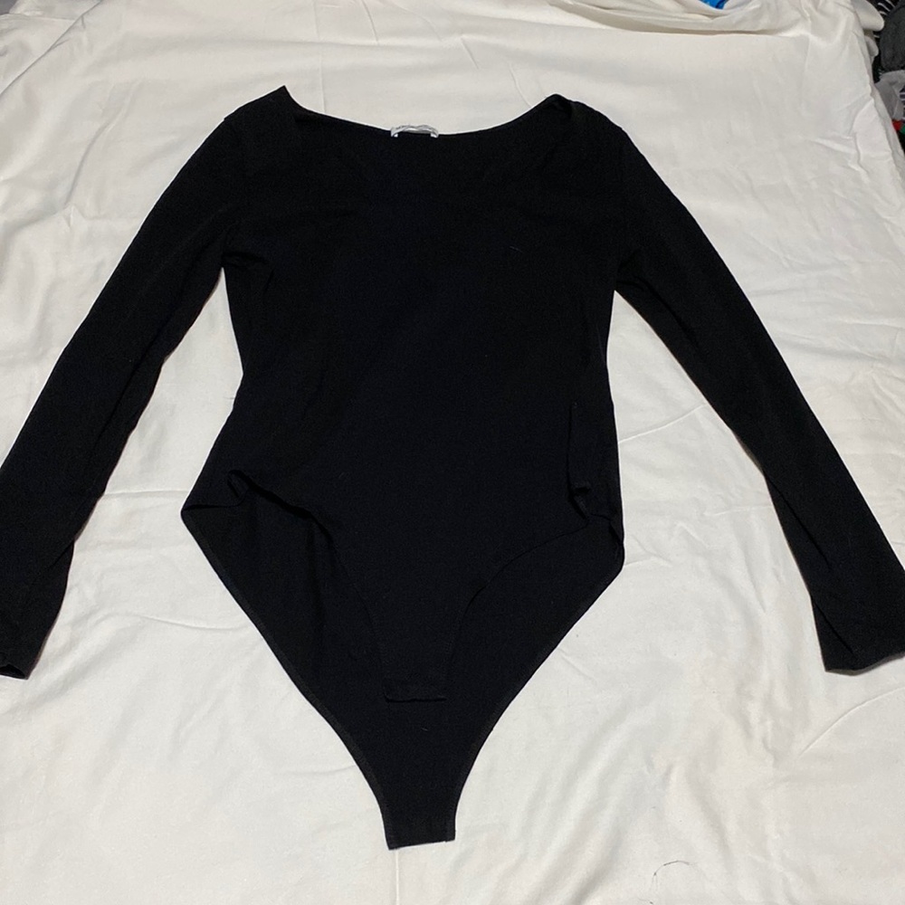Black medium womens long sleeve body suit